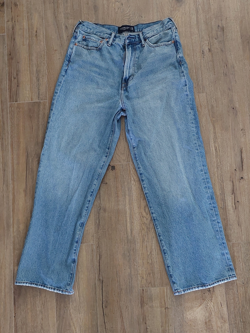 Abercrombie & Fitch Authentic Rigid Denim Baggy Jeans Light Wash Men's 33x32